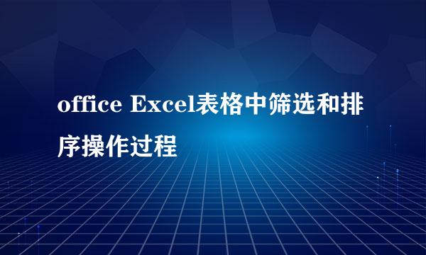 office Excel表格中筛选和排序操作过程