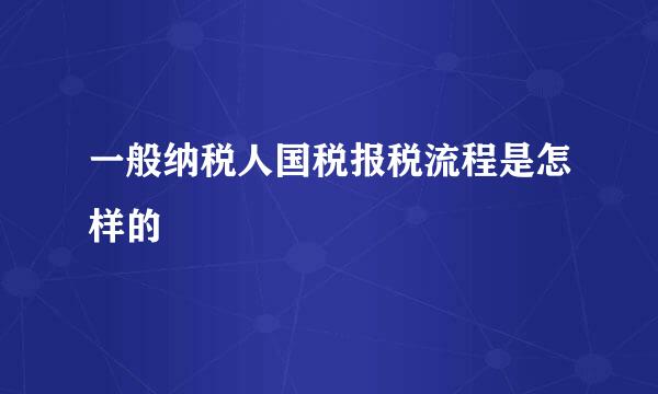 一般纳税人国税报税流程是怎样的