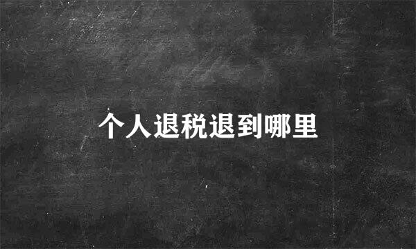 个人退税退到哪里