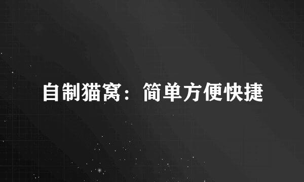 自制猫窝：简单方便快捷