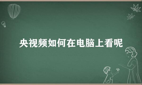 央视频如何在电脑上看呢