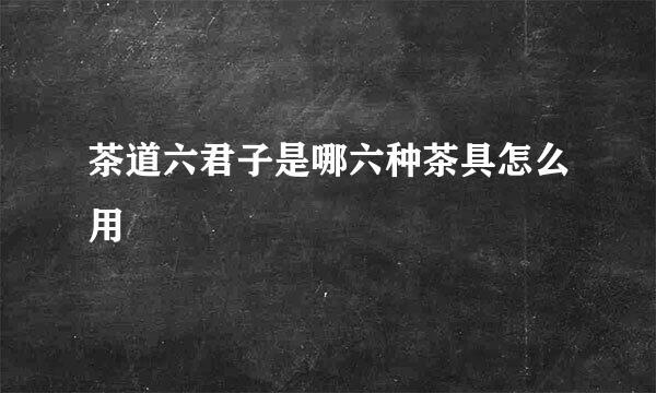 茶道六君子是哪六种茶具怎么用