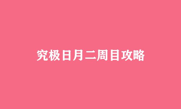 究极日月二周目攻略