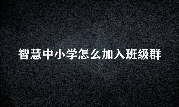 智慧中小学怎么加入班级群