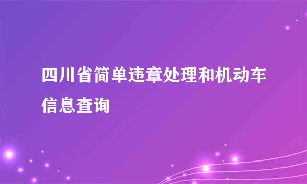 四川省简单违章处理和机动车信息查询