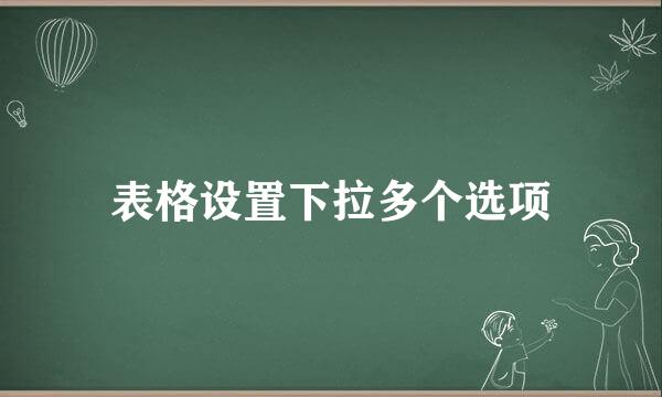 表格设置下拉多个选项