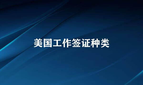 美国工作签证种类