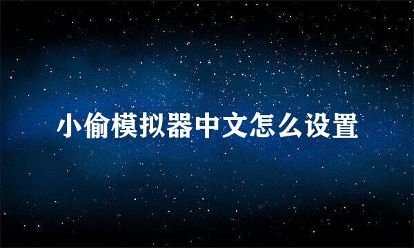 小偷模拟器中文怎么设置