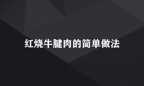 红烧牛腱肉的简单做法