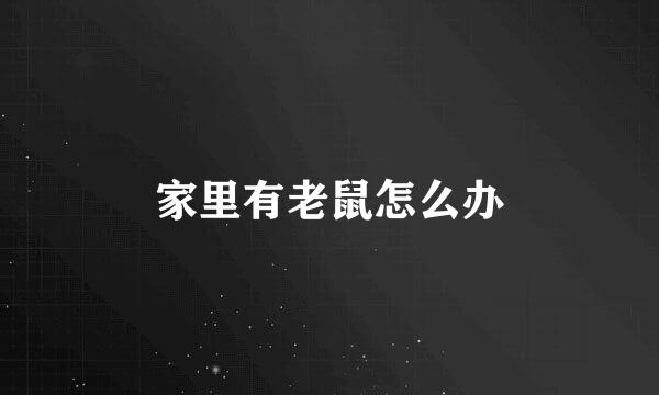 家里有老鼠怎么办