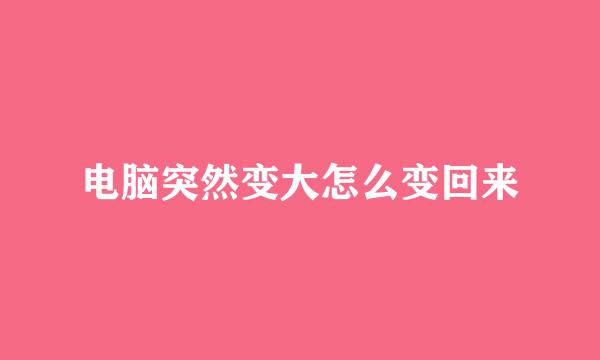 电脑突然变大怎么变回来
