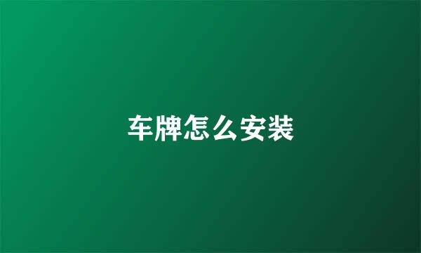 车牌怎么安装