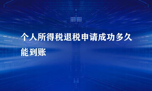 个人所得税退税申请成功多久能到账