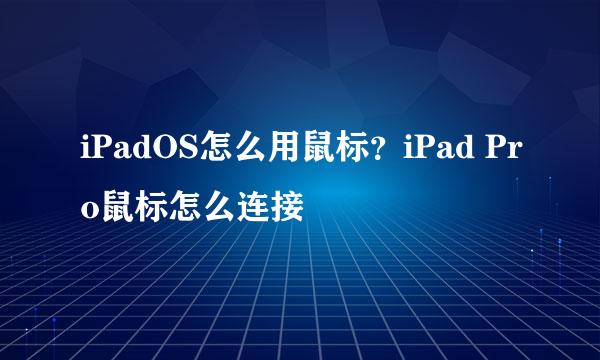 iPadOS怎么用鼠标？iPad Pro鼠标怎么连接