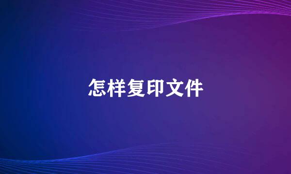 怎样复印文件