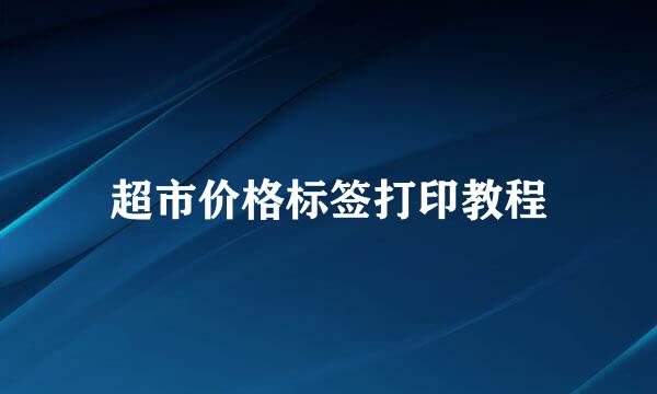 超市价格标签打印教程