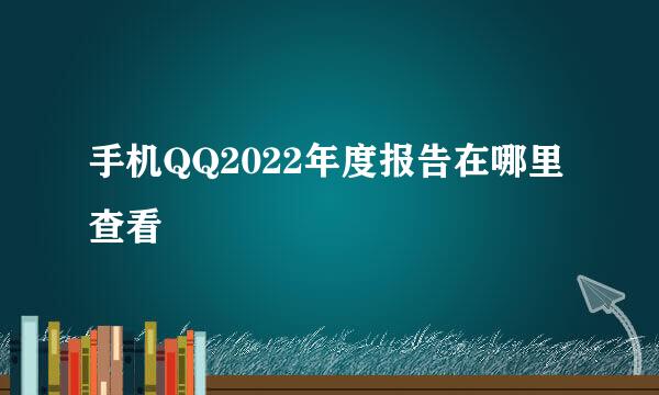 手机QQ2022年度报告在哪里查看