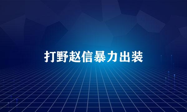 打野赵信暴力出装