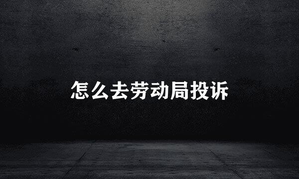 怎么去劳动局投诉