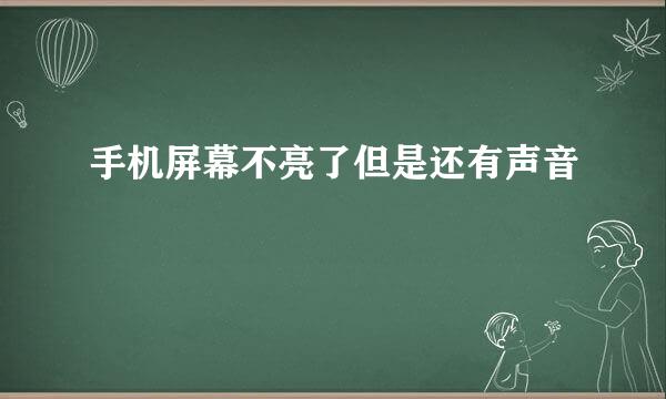 手机屏幕不亮了但是还有声音