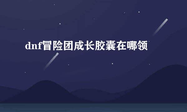 dnf冒险团成长胶囊在哪领