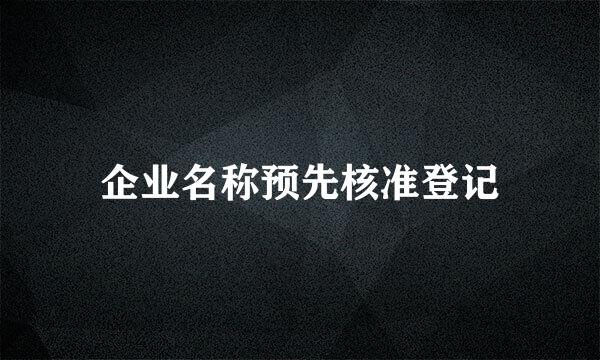 企业名称预先核准登记