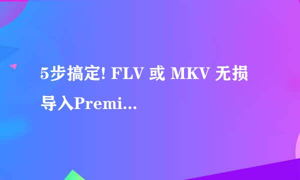 5步搞定! FLV 或 MKV 无损导入Premiere的方法!
