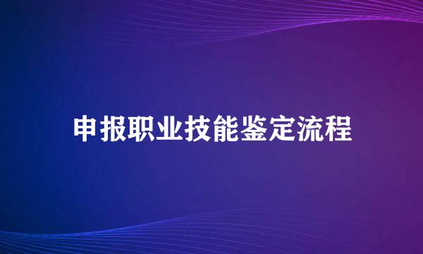申报职业技能鉴定流程