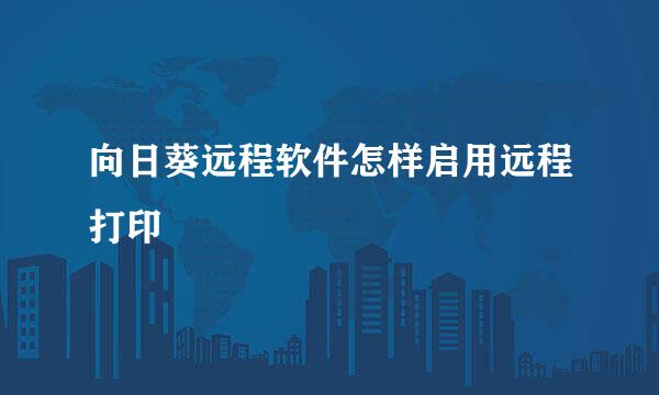 向日葵远程软件怎样启用远程打印