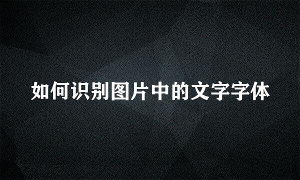 如何识别图片中的文字字体