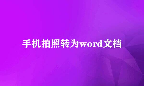 手机拍照转为word文档