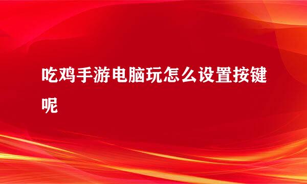 吃鸡手游电脑玩怎么设置按键呢