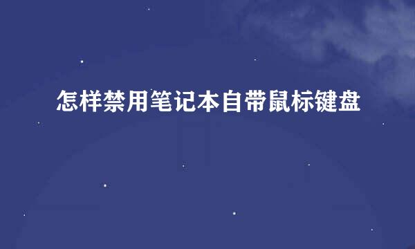 怎样禁用笔记本自带鼠标键盘