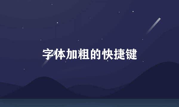 字体加粗的快捷键