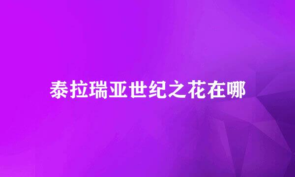泰拉瑞亚世纪之花在哪