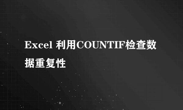 Excel 利用COUNTIF检查数据重复性