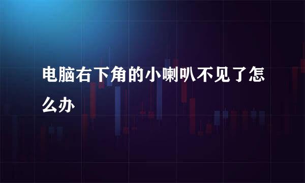 电脑右下角的小喇叭不见了怎么办