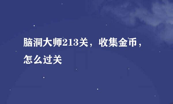 脑洞大师213关，收集金币，怎么过关