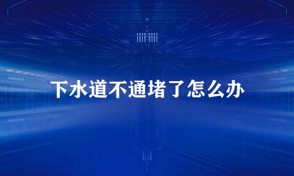 下水道不通堵了怎么办