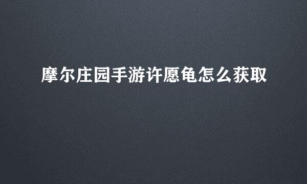 摩尔庄园手游许愿龟怎么获取