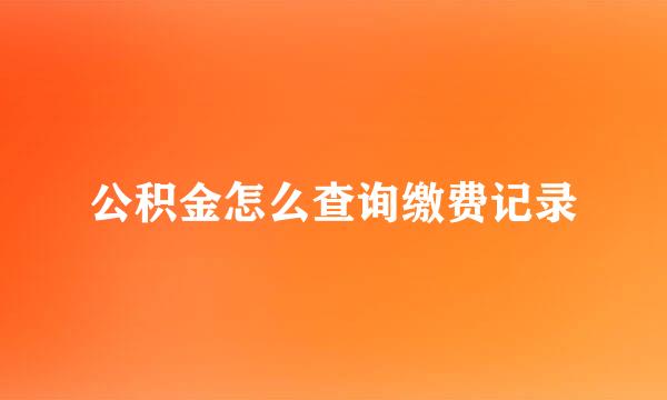 公积金怎么查询缴费记录