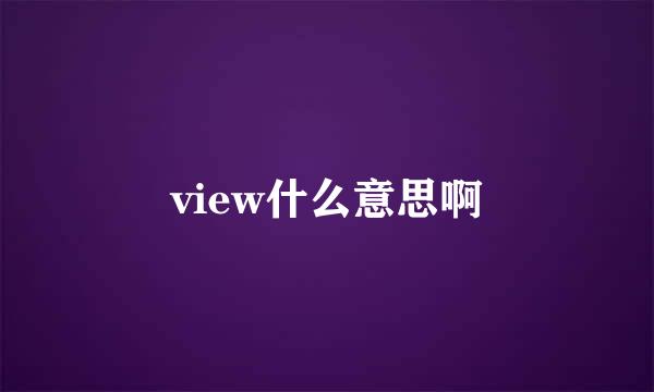 view什么意思啊