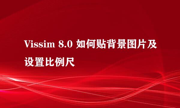 Vissim 8.0 如何贴背景图片及设置比例尺