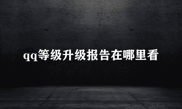 qq等级升级报告在哪里看
