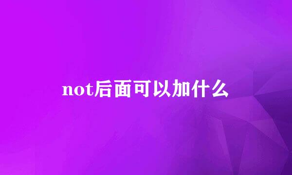 not后面可以加什么