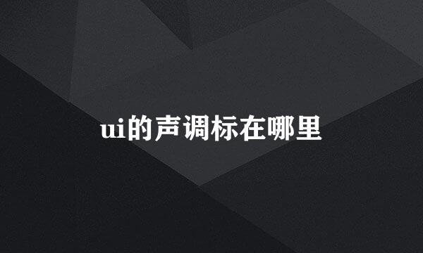 ui的声调标在哪里
