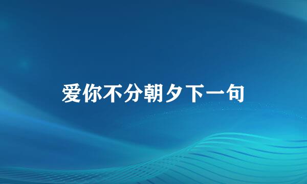 爱你不分朝夕下一句