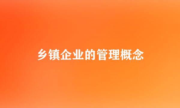 乡镇企业的管理概念