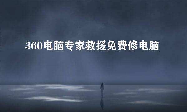 360电脑专家救援免费修电脑