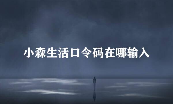 小森生活口令码在哪输入